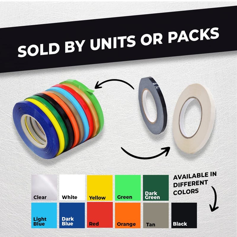 WOD Tape WOD Black 10 Pack, Poly Bag Sealer Tape - 3/8 inch x 180 yds. for Color Coding Age of Perishables, Food Storage, Pack,Aging and Sealing Meat, Candy, or Gifts BSTC22PVC - Image 4
